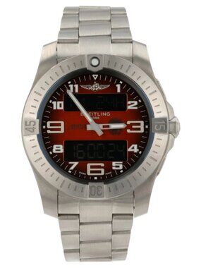 Breitling Aerospace Orange Dial Titanium 43mm Quartz Movement Mens Watch EB7010